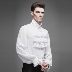 画像2: Punk Gothic chiffon white shirts / ブラウス【Devil Fashion】 (2)