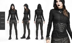 画像4: Coarse grain leather fitted waist zipper up/ コルセットベルト【Devil Fashion】 (4)