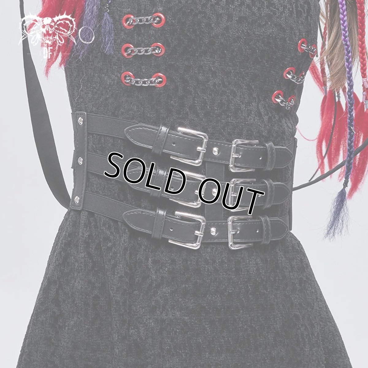 画像3: Punk three horizontal metal buckle girdle / コルセットベルト【Devil Fashion】 (3)
