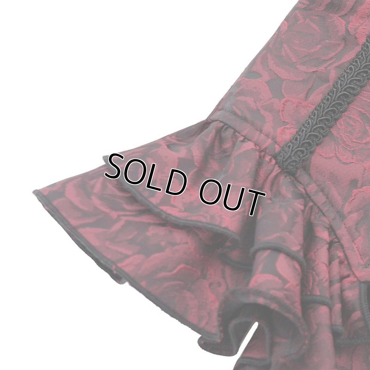 画像10: Red and Black women Gothic rose zipper jacquard lace corset / コルセットベルト【Devil Fashion】 (10)