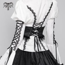 画像6: Gothic dark pattern jacquard corset / コルセットベルト【Devil Fashion】 (6)