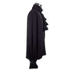 画像5: Gothic flounce cuff classic style black chiffon shirt / ブラウス【Devil Fashion】 (5)