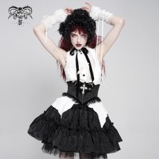 画像2: Gothic dark pattern jacquard corset / コルセットベルト【Devil Fashion】 (2)