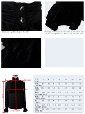 画像7: Gothic flounce cuff classic style black chiffon shirt / ブラウス【Devil Fashion】 (7)