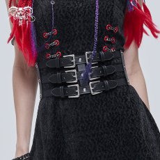 画像1: Punk three horizontal metal buckle girdle / コルセットベルト【Devil Fashion】 (1)