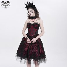 画像2: Red women Skeleton Printing Gothic Lolita Dress / ワンピース【Devil Fashion】 (2)