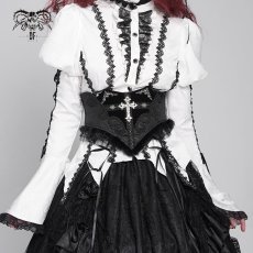 画像1: Gothic dark pattern jacquard corset / コルセットベルト【Devil Fashion】 (1)