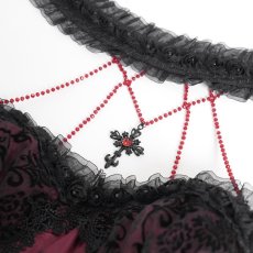 画像11: Red women Skeleton Printing Gothic Lolita Dress / ワンピース【Devil Fashion】 (11)