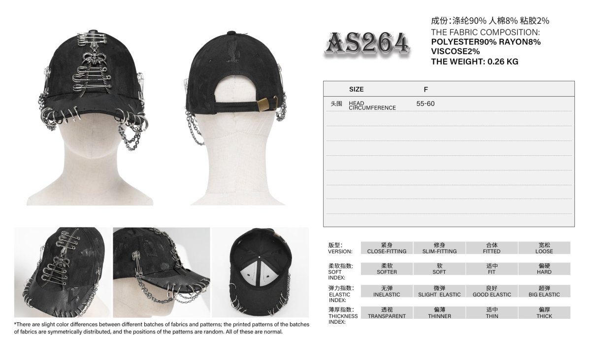 画像12: Punk hand-painted safety pin baseball cap / キャップ【Devil Fashion】 (12)