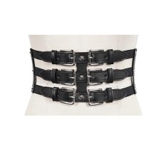 画像7: Punk three horizontal metal buckle girdle / コルセットベルト【Devil Fashion】 (7)