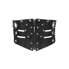 画像5: Coarse grain leather fitted waist zipper up/ コルセットベルト【Devil Fashion】 (5)