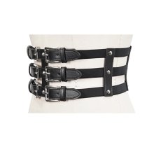 画像8: Punk three horizontal metal buckle girdle / コルセットベルト【Devil Fashion】 (8)
