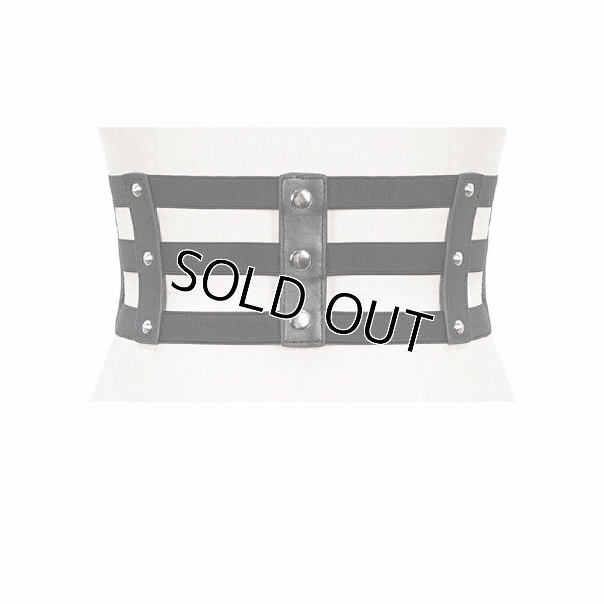 画像9: Punk three horizontal metal buckle girdle / コルセットベルト【Devil Fashion】 (9)