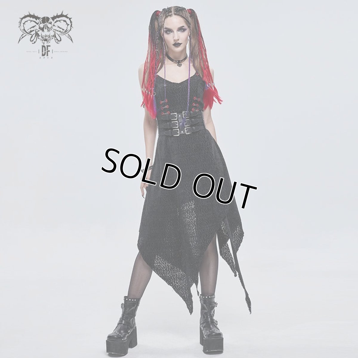 画像4: Punk three horizontal metal buckle girdle / コルセットベルト【Devil Fashion】 (4)