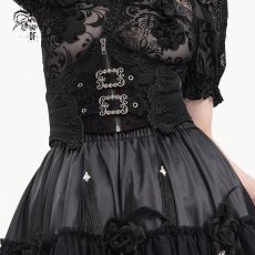 画像2: Gothic shiny pattern leather corset / コルセットベルト【Devil Fashion】 (2)