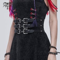画像5: Punk three horizontal metal buckle girdle / コルセットベルト【Devil Fashion】 (5)