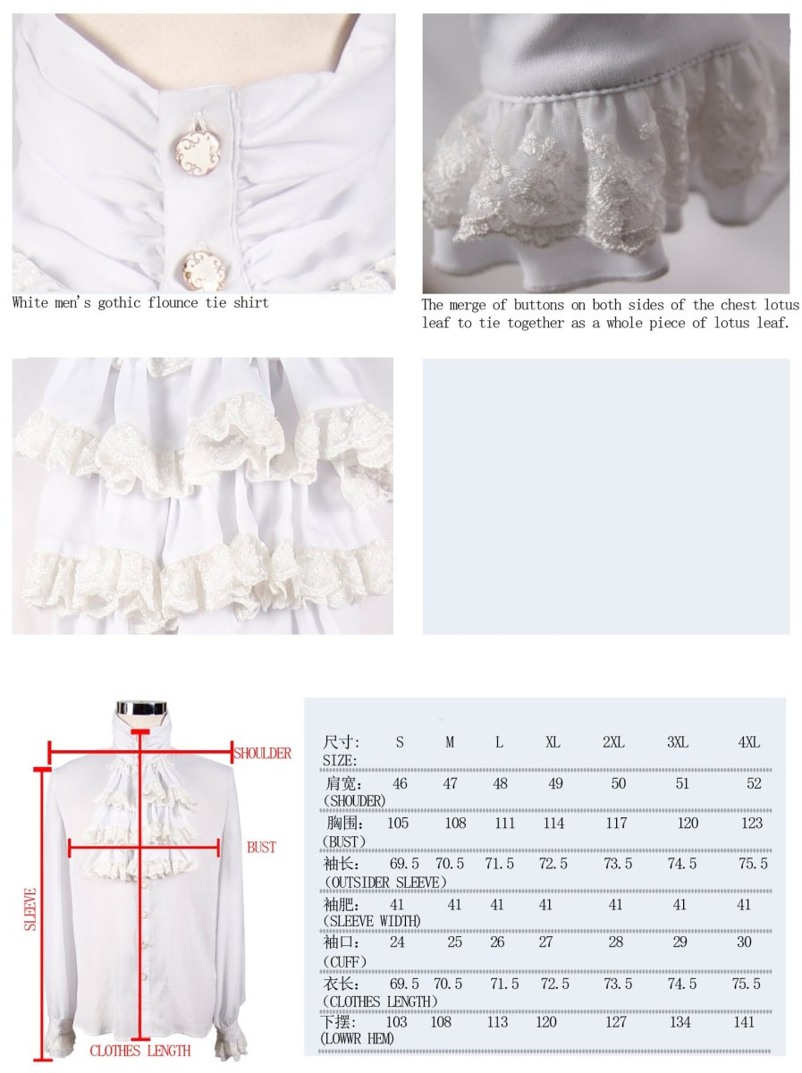 画像7: Punk Gothic chiffon white shirts / ブラウス【Devil Fashion】 (7)