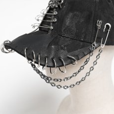 画像11: Punk hand-painted safety pin baseball cap / キャップ【Devil Fashion】 (11)