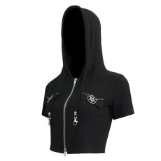 画像8: 🔥SALE🔥Everyday Short Sleeve Super Short Hoodie / トップス【Devil Fashion】 (8)