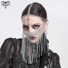 画像1: Long chain tassel mask chain headdress / チェーンマスク【Devil Fashion】 (1)