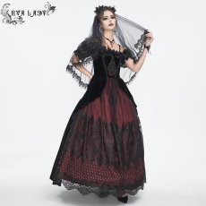 画像4: Black beaded and diamond big flower veil / ベール【Devil Fashion】 (4)