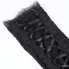 画像8: Black Rose Flower Mid-Length Strap Gloves / アームカバー【Devil Fashion】 (8)