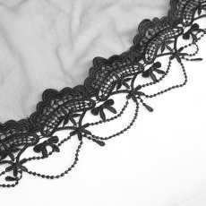 画像11: Black beaded and diamond big flower veil / ベール【Devil Fashion】 (11)