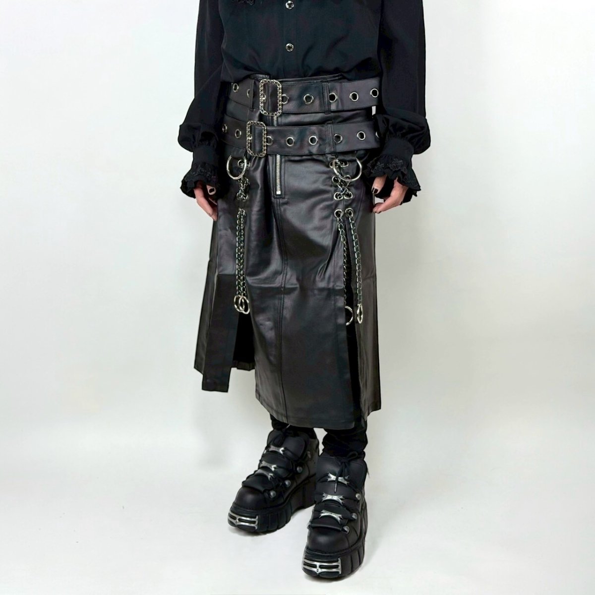 画像13: Punk non-elastic twill material men kilt / スカート【Devil Fashion】 (13)