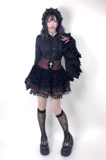 画像15: Red and Black Summer Girls Gothic Rose Jacquard Skirts / スカート【Devil Fashion】 (15)