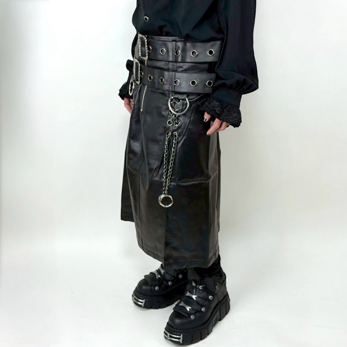 画像15: Punk non-elastic twill material men kilt / スカート【Devil Fashion】 (15)