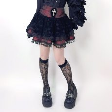 画像4: Red and Black Summer Girls Gothic Rose Jacquard Skirts / スカート【Devil Fashion】 (4)