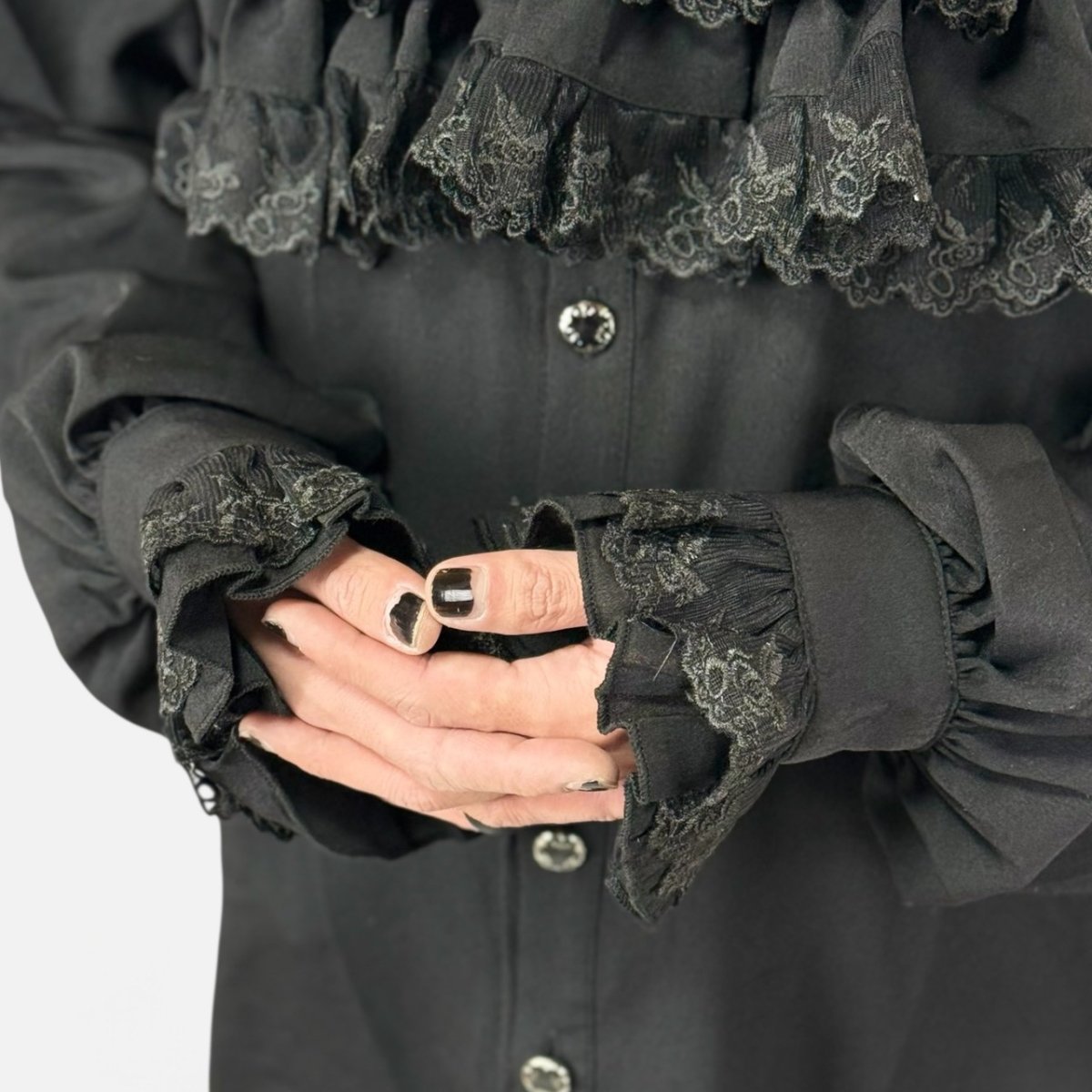 画像10: Punk Gothic chiffon white shirts / ブラウス【Devil Fashion】 (10)