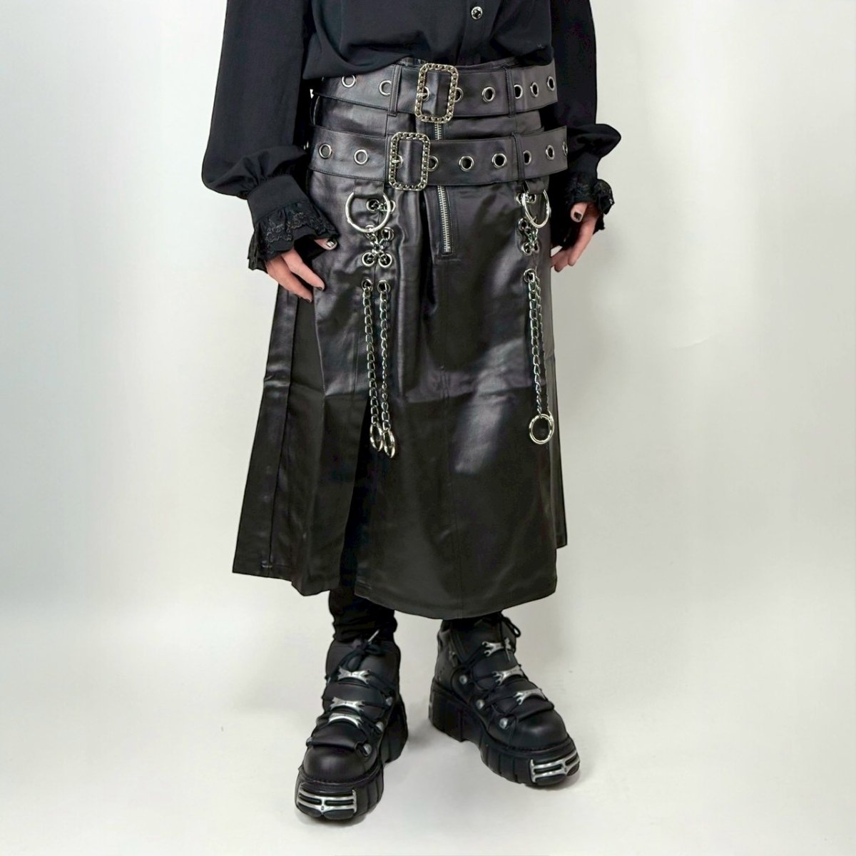 画像16: Punk non-elastic twill material men kilt / スカート【Devil Fashion】 (16)