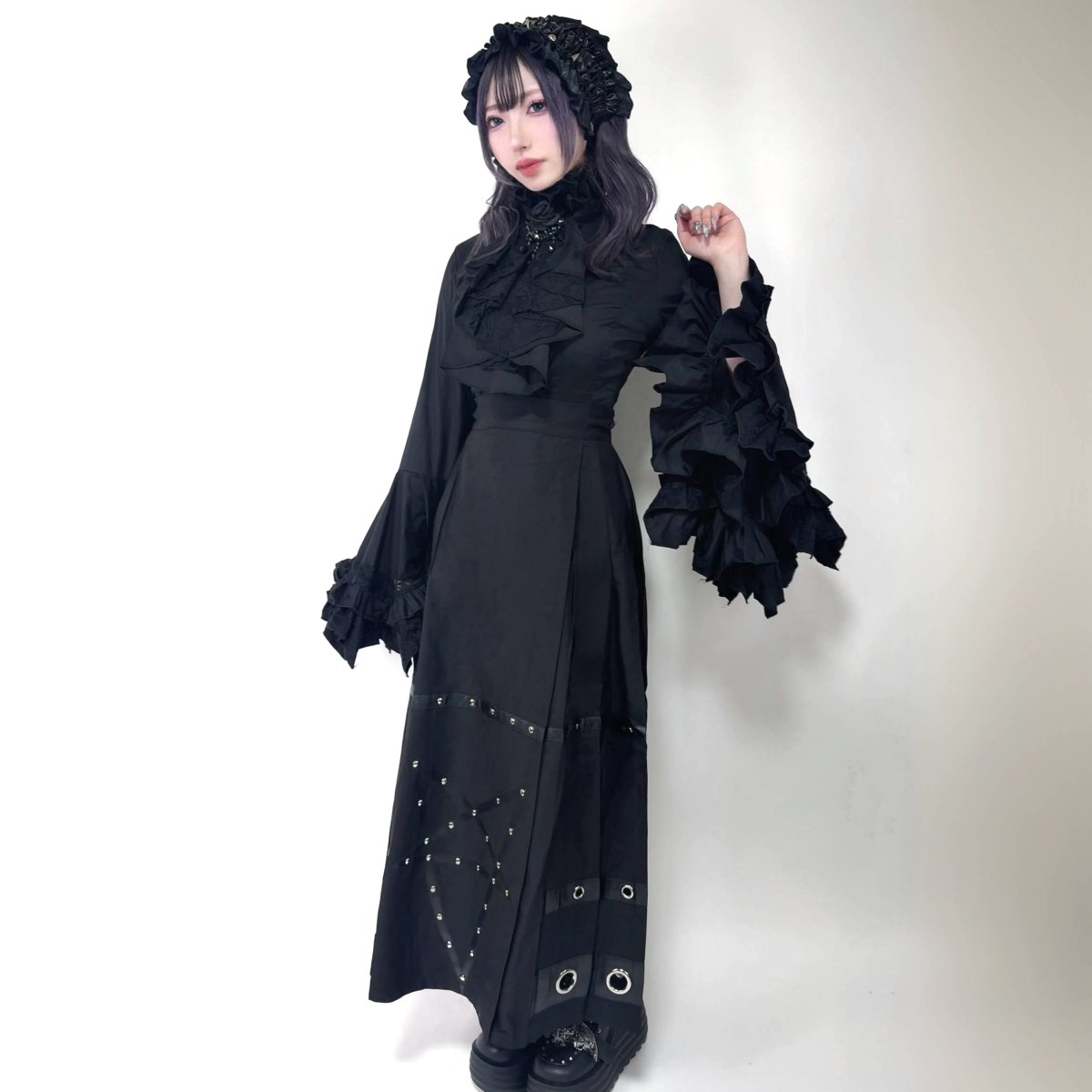 画像3: Inverted five-pointed star punk horse face skirt / スカート【Devil Fashion】 (3)