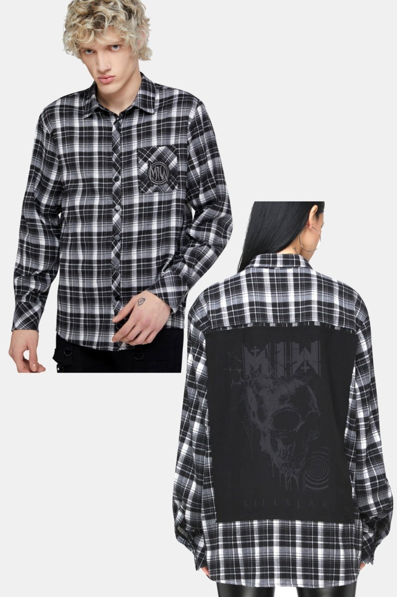 画像1: Cause Of Death Flannel Shirt / 死因 / シャツトップス【KILL STAR x MIW】 (1)
