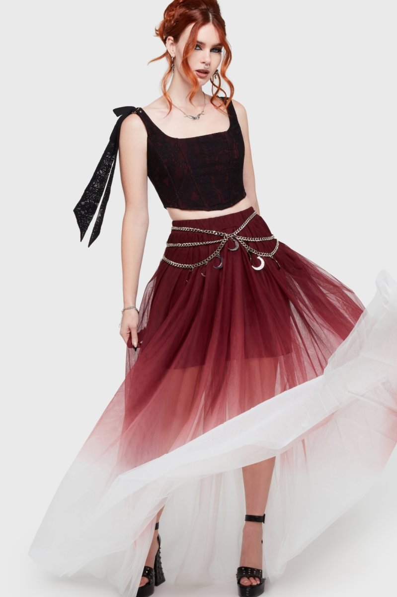 画像8: Shade Empress / RedxWhite / 闇の女王 / マキシスカート【KILL STAR】 (8)