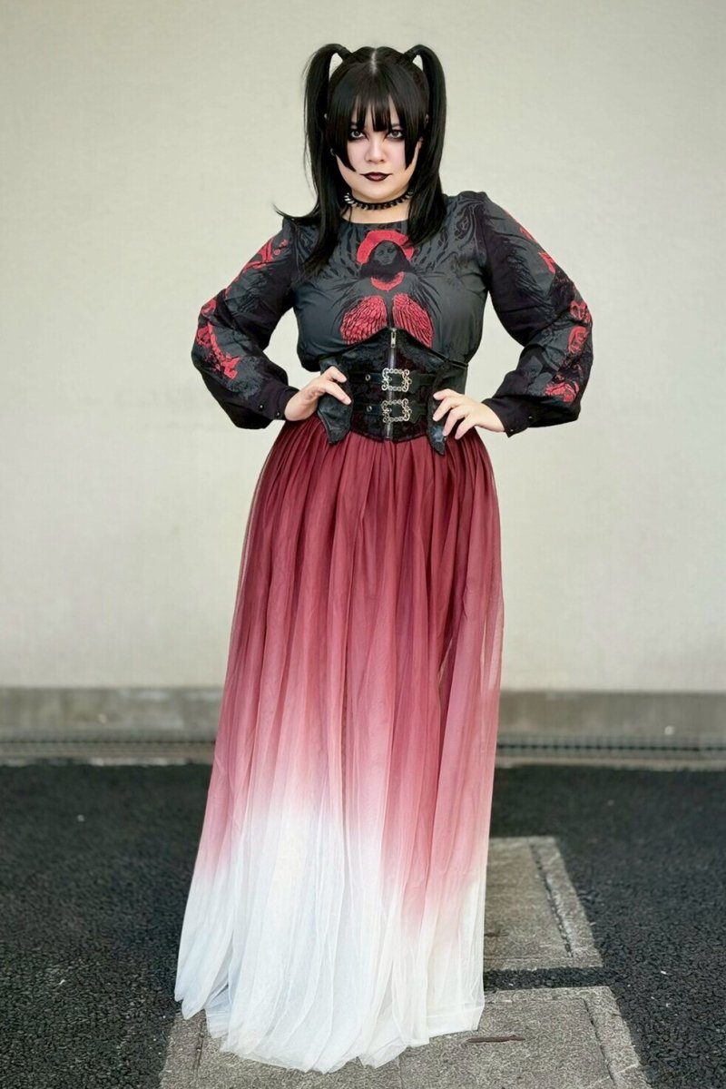 画像2: Shade Empress / RedxWhite / 闇の女王 / マキシスカート【KILL STAR】 (2)