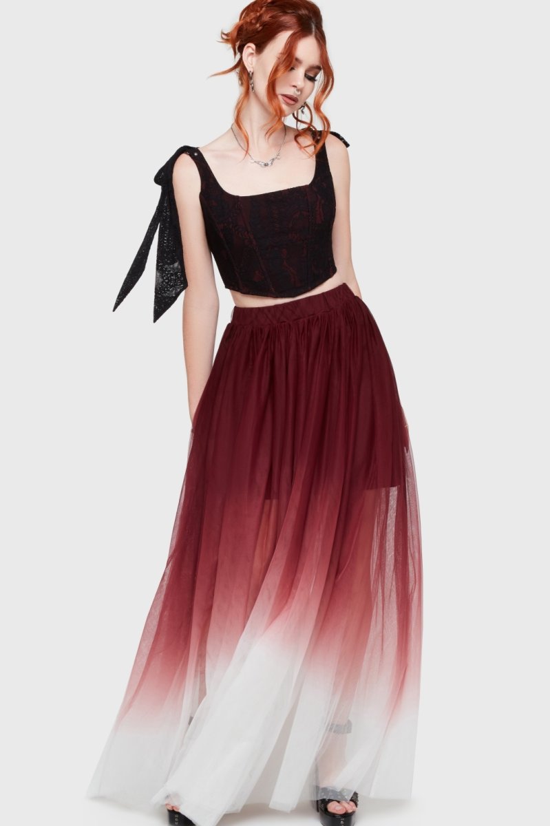 画像4: Shade Empress / RedxWhite / 闇の女王 / マキシスカート【KILL STAR】 (4)