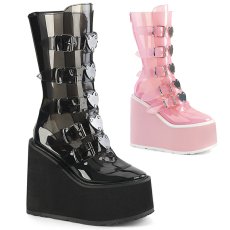 画像1: [取り寄せ]SWING-230C / クリア / バックル厚底ブーツ【DEMONIA】 (1)