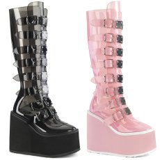 画像1: [取り寄せ]SWING-815C / クリア / バックル厚底ブーツ【DEMONIA】 (1)