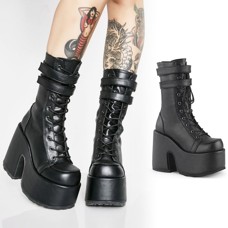 取り寄せ]CAMEL-250 / 厚底ブーツ【DEMONIA】 | Spider Rock Web