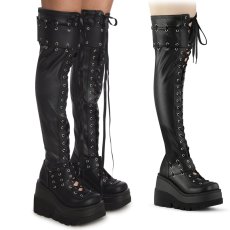 画像1: [取り寄せ]SHAKER-325 / 厚底ニーハイブーツ【DEMONIA】 (1)