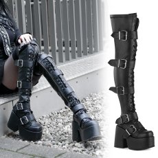 画像1: [取り寄せ]CAMEL-305 / ニーハイブーツ【DEMONIA】 (1)