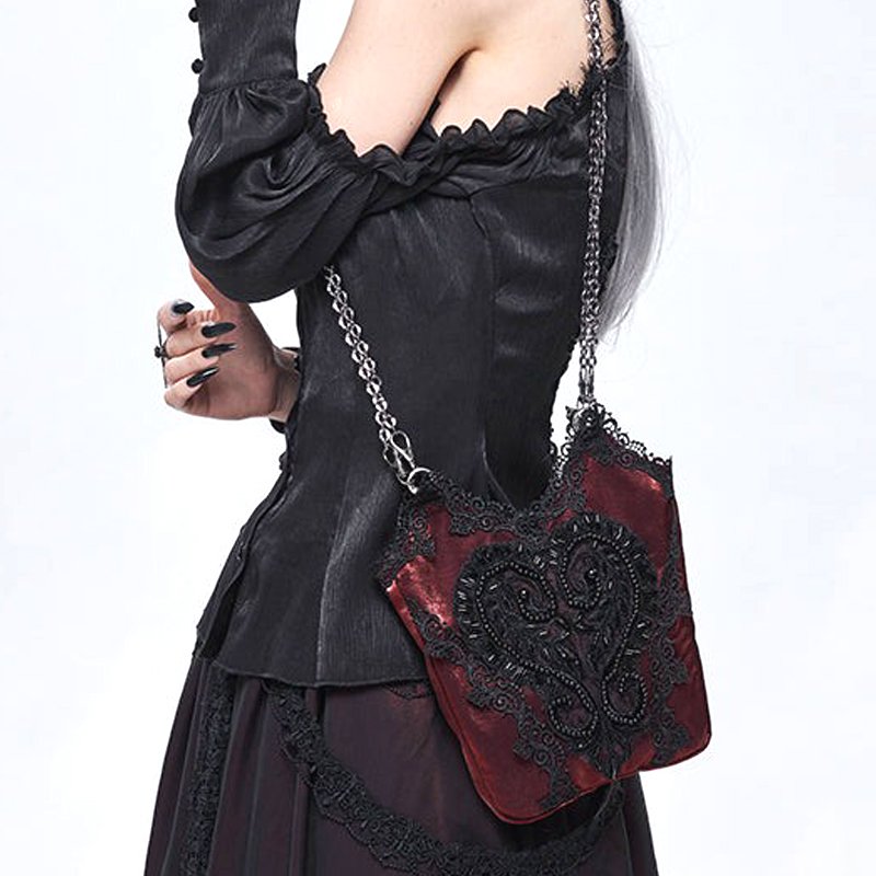Red Gothic chain shoulder bag / ショルダーバッグ【Devil Fashion