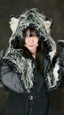 画像16: Long Hair Cat Ears Punk Hooded Scarf / フード付きマフラー【Devil Fashion】 (16)