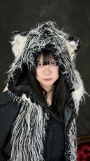 画像15: Long Hair Cat Ears Punk Hooded Scarf / フード付きマフラー【Devil Fashion】 (15)