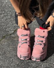 画像19: [取り寄せ] M-106-C158 / ピンクスエード / 厚底スニーカー / 本革【NEW ROCK】 (19)