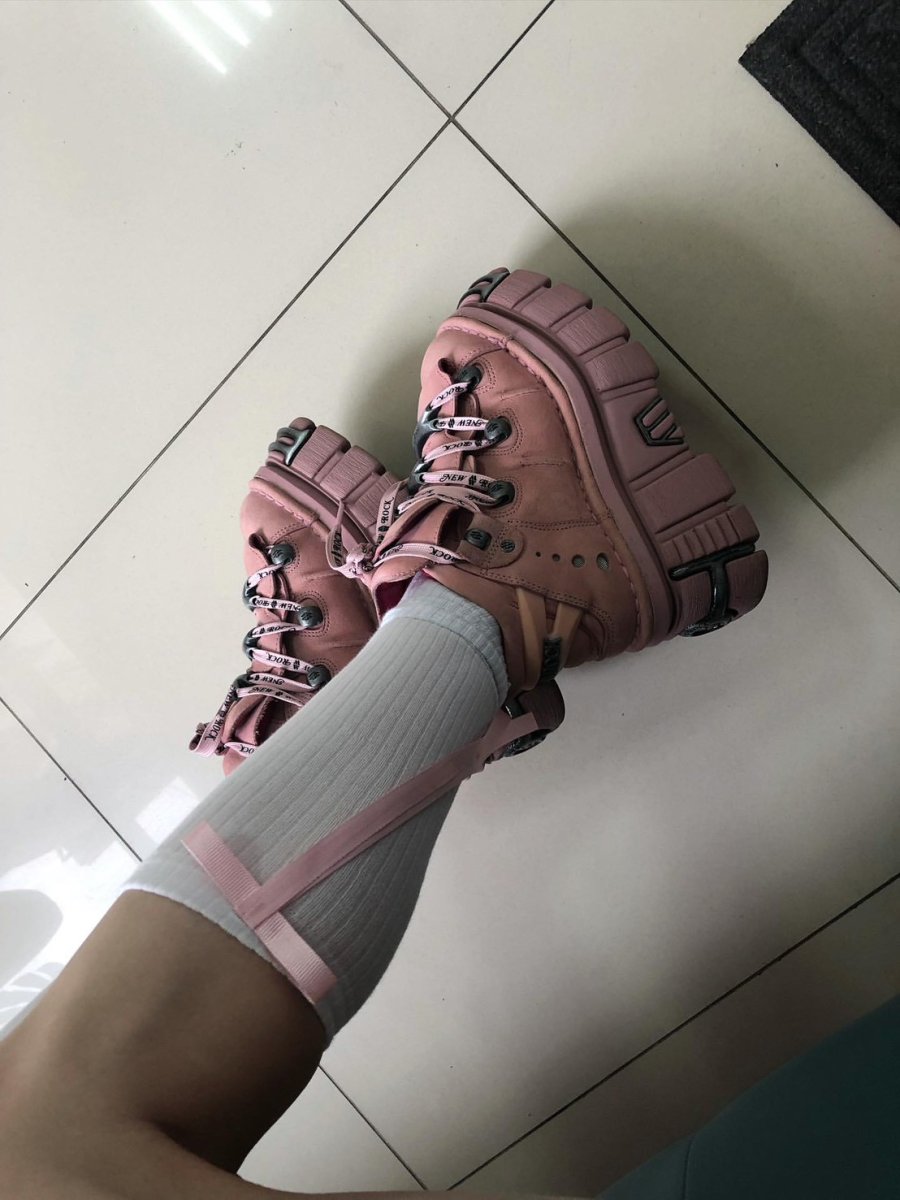 画像20: [取り寄せ] M-106-C158 / ピンクスエード / 厚底スニーカー / 本革【NEW ROCK】 (20)