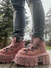 画像16: [取り寄せ] M-106-C158 / ピンクスエード / 厚底スニーカー / 本革【NEW ROCK】 (16)