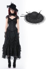 画像1: Vintage Lace Feather Mini Hat / ハット【DARK IN LOVE】 (1)